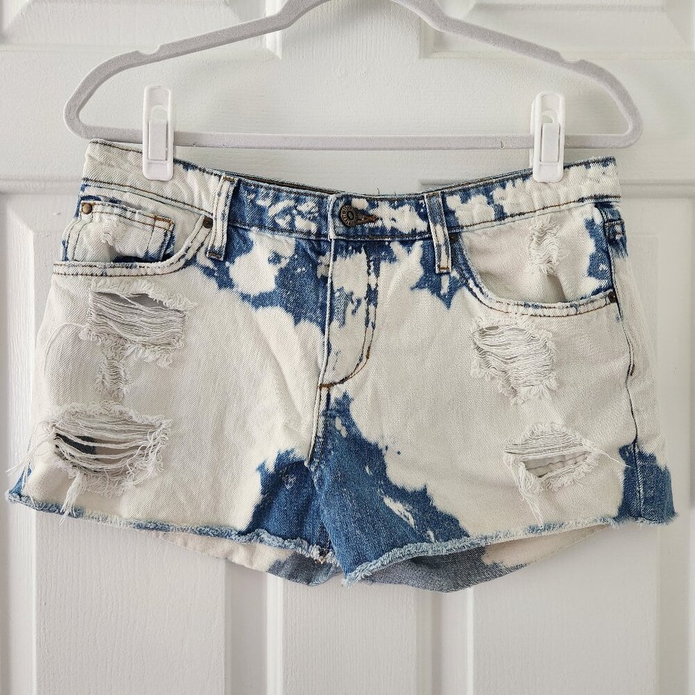 Joe's Jeans Bleach Washed Distressed Mid Rise Cutoff Jean Shorts - Size 27